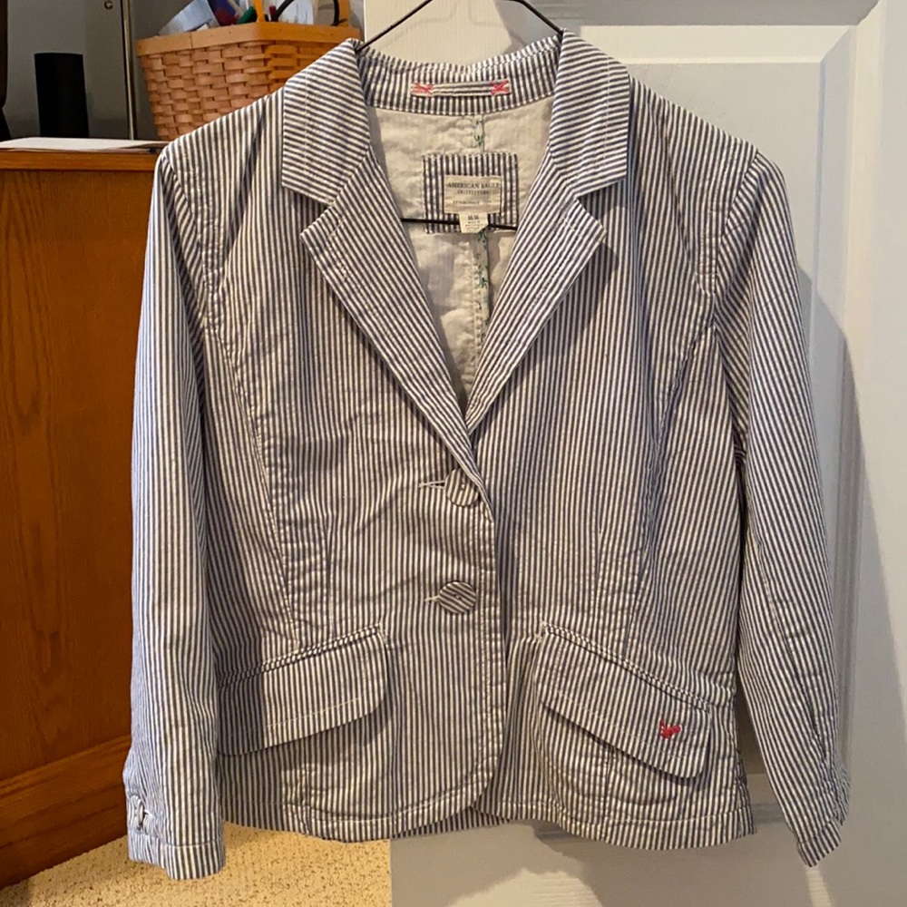 American Eagle pinstripe blazer, cotton